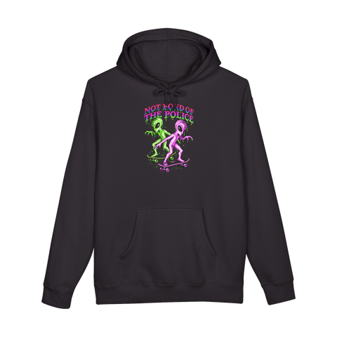 Not Fond Of The Police Hoodie — Aliens Skateboarding Anti-police Skate — Black
