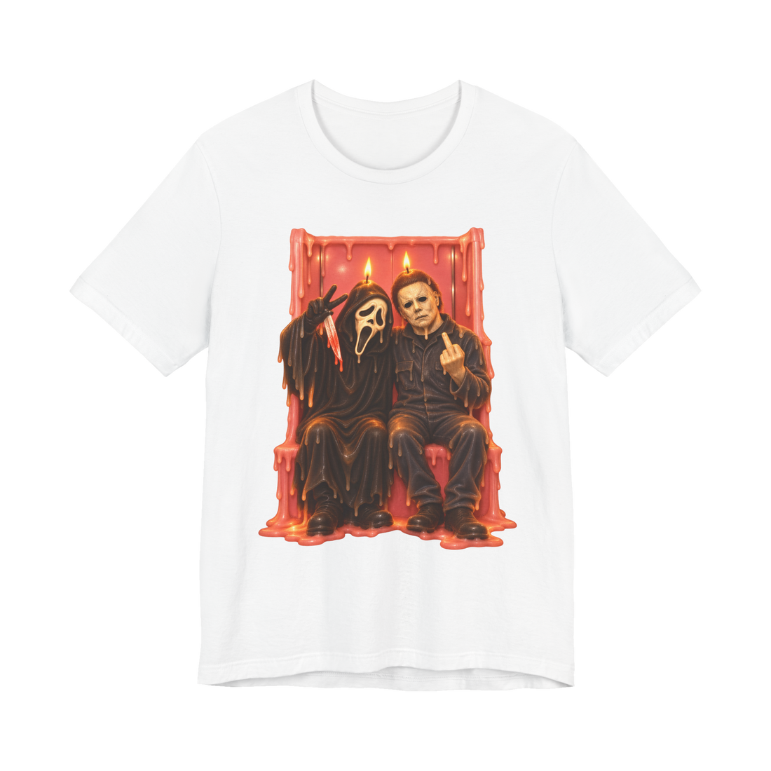 Pastel Slasher Waxworks T-Shirt — Funny Ghostface — White