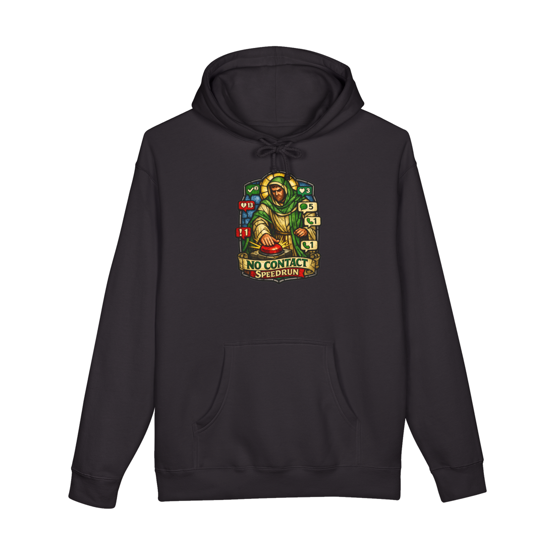 Patron Saint of Blocking Hoodie — Funny Introvert Gift — Black