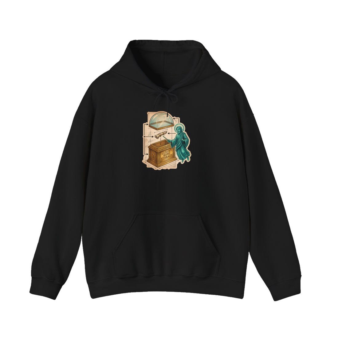 Premium Bone Vault Schematics — Weird Reliquary Hoodie