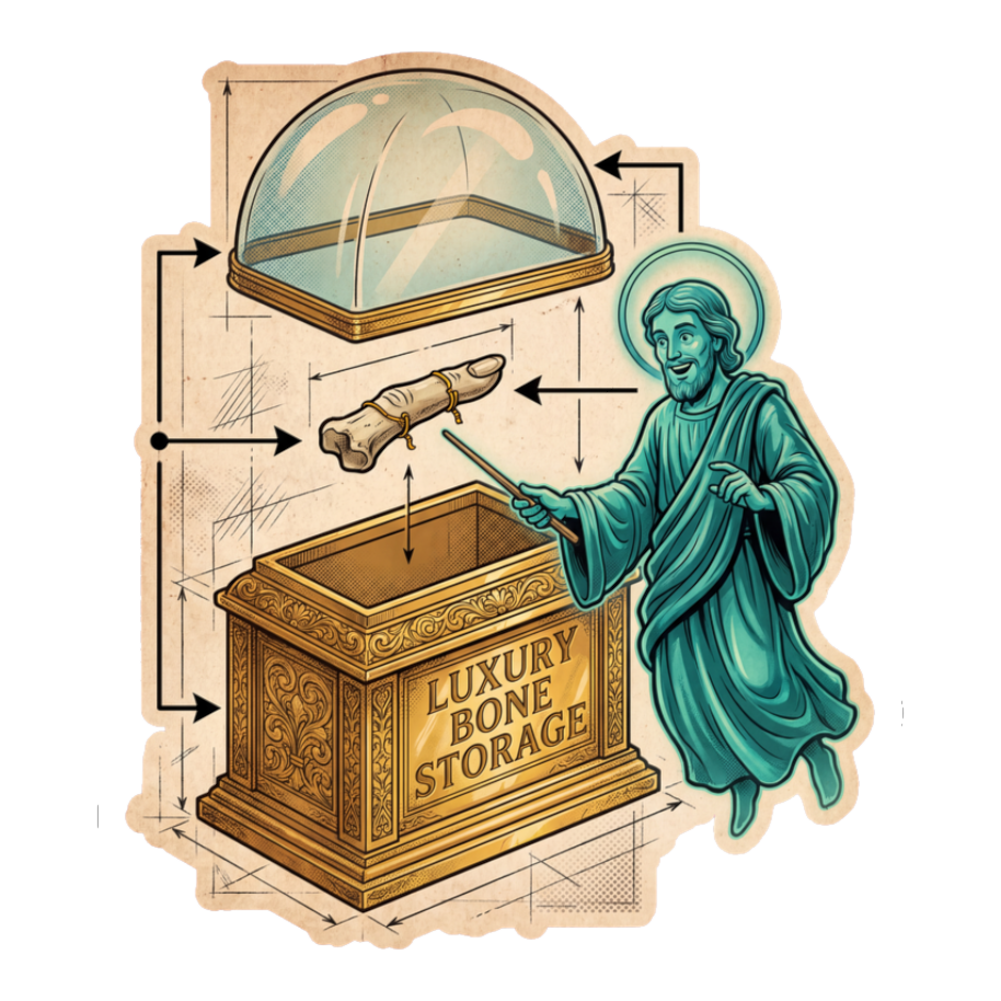 Bone Vault Schematics - Funny Gothic Reliquary Sticker