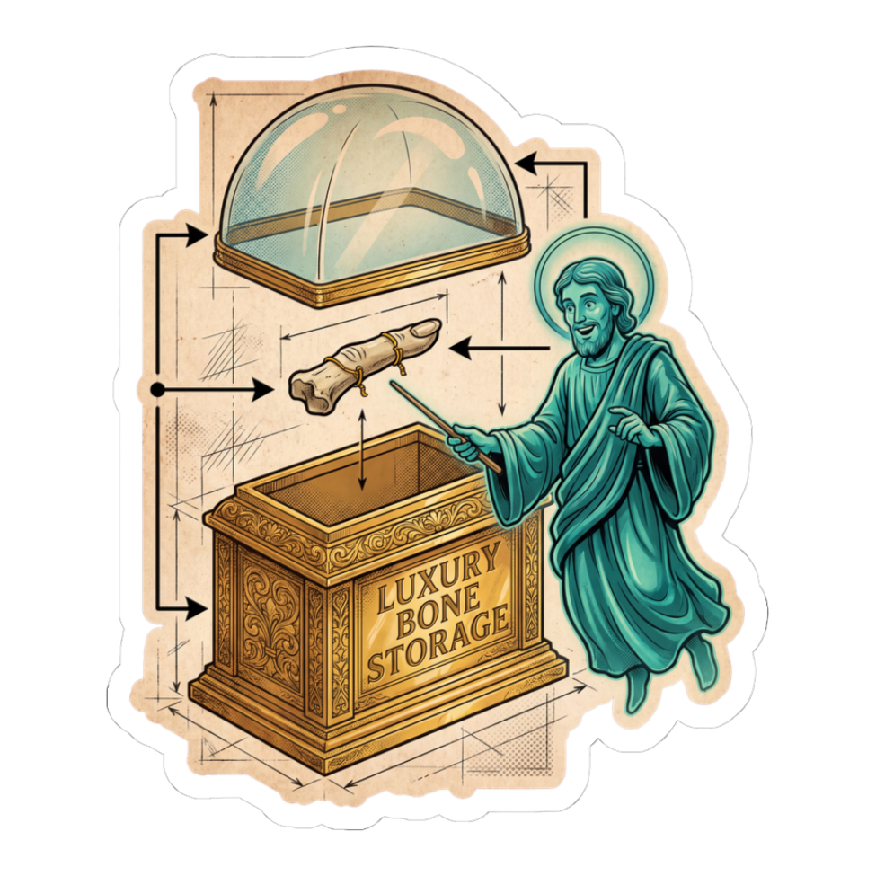 Bone Vault Schematics - Funny Gothic Reliquary Sticker