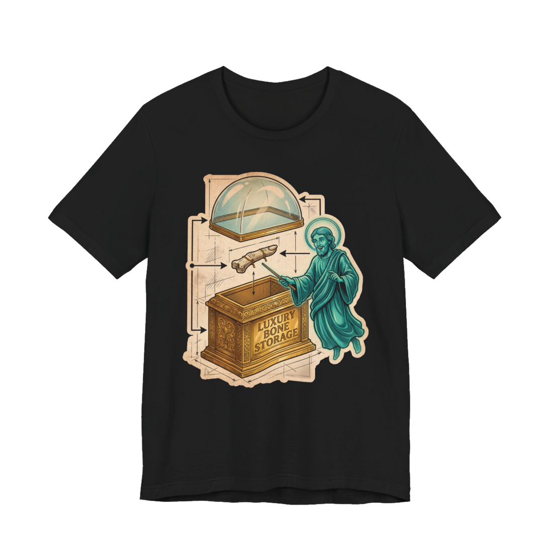 Premium Bone Vault Schematics — Funny Medieval History Tee