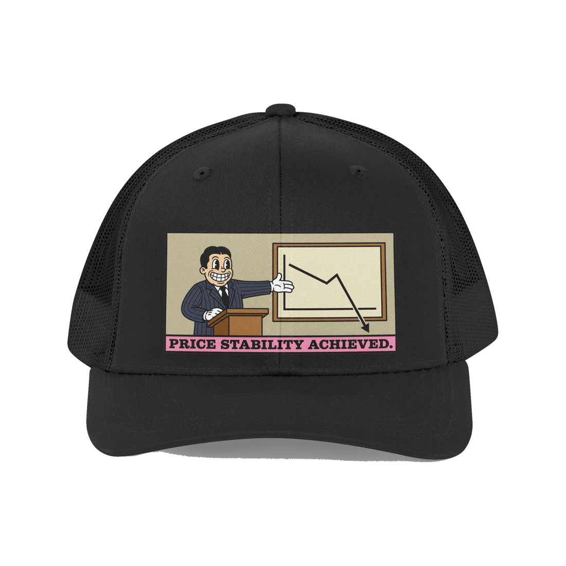 Price Stability Achieved — Funny Inflation Hat — Black