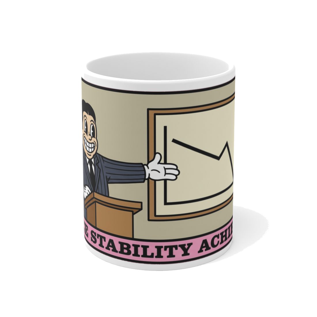 Price Stability Achieved Mug — Funny Economics Inflation Cup