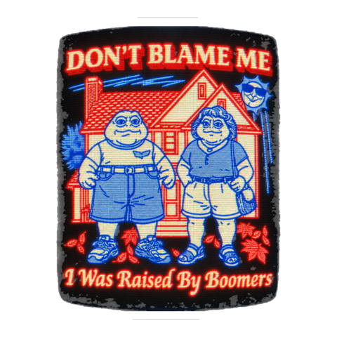 raised by literal dinosaurs Sticker — Dinosaurs TV Show Boomer Humor — White