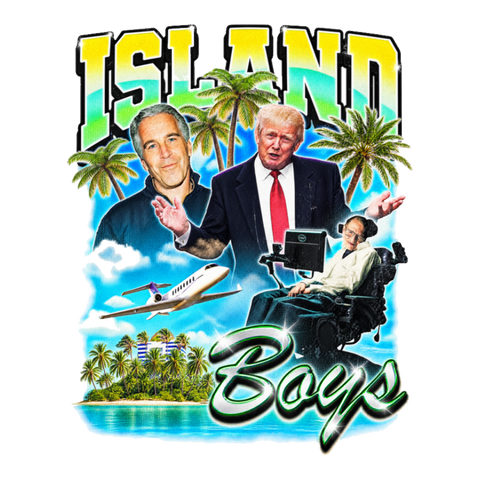 Saint James Island Boys Bootleg Sticker — Jeffrey Epstein Donald Trump — White