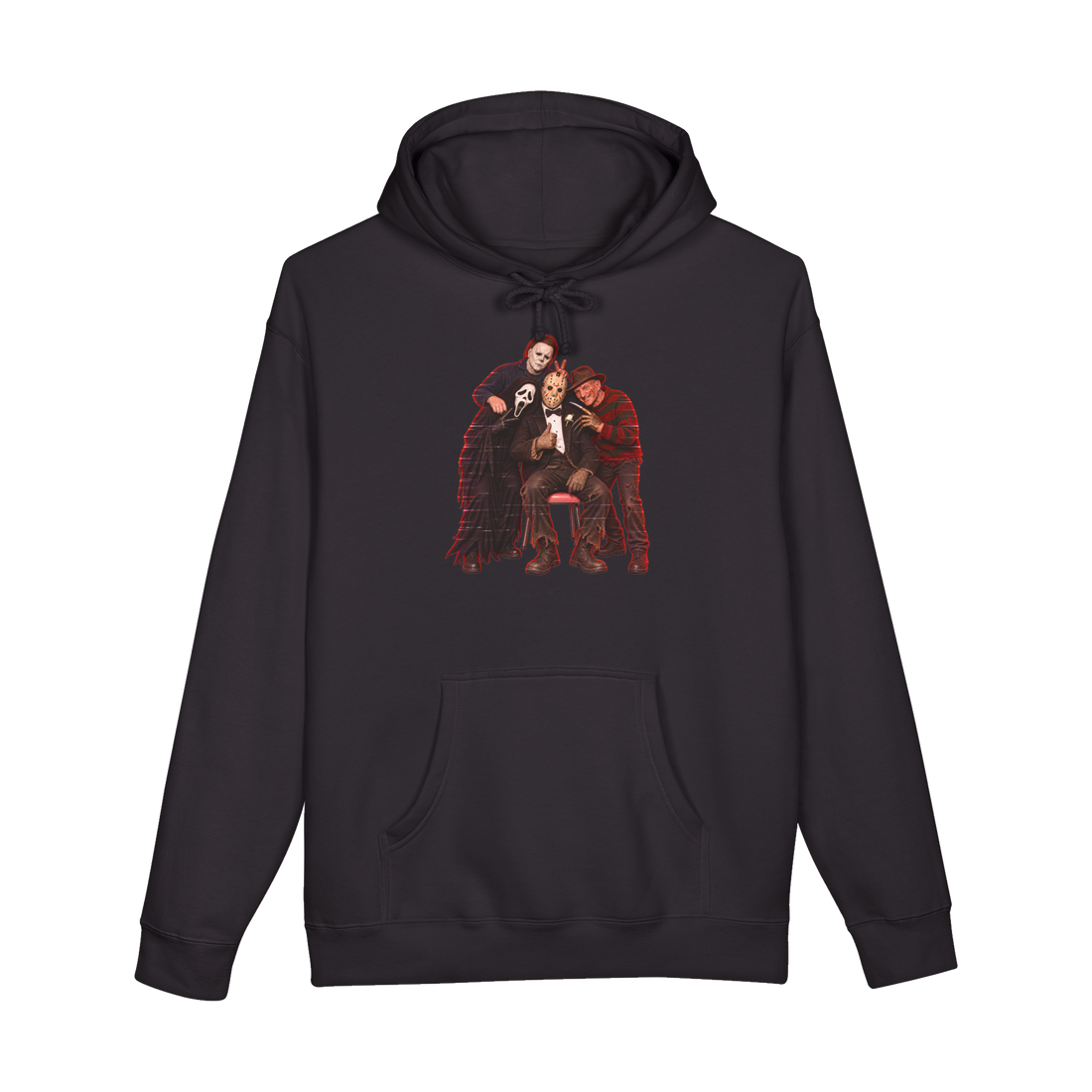 Slasher Photobooth Hoodie — Funny Horror Movie Villains — Black