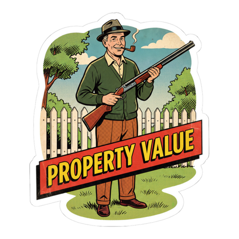 Stand Your Groundcover Sticker — Funny HOA Lawn Care — White