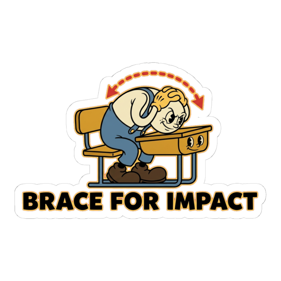 Standard Academic Protocol — Funny College Safety Card Sticker
