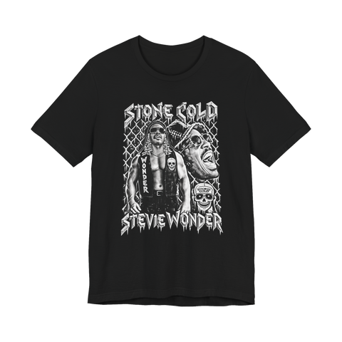 Stone Cold Stevie Wonder T-Shirt — Steve Austin 90S Wrestling Wwe — Black