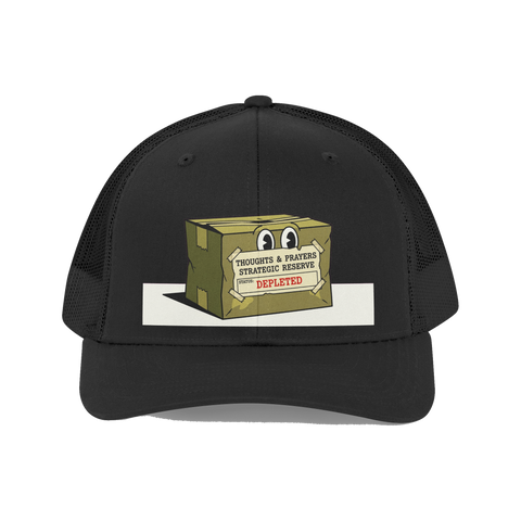 Thoughts & Prayers Depleted Hat — Strategic Reserve Cap — Black