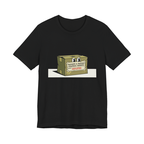 Thoughts & Prayers Depleted Strategic Reserve - Funny Satire T-Shirt — Black