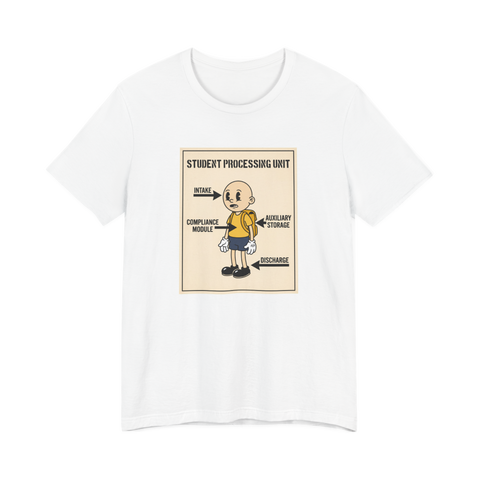 Student Processing Unit Shirt - Funny Dystopian Back to School Tee — White