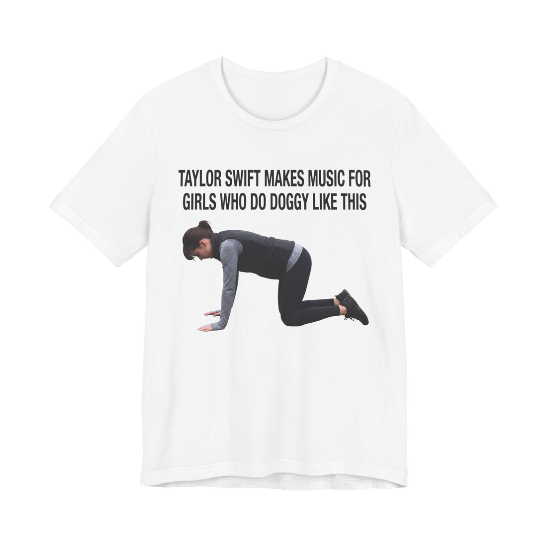 Tabletop Position T-Shirt — Deadpan Pop Music Joke — White