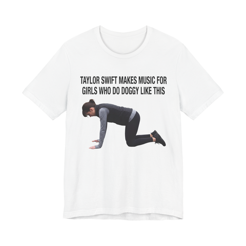 Tabletop Position T-Shirt — Deadpan Pop Music Joke — White