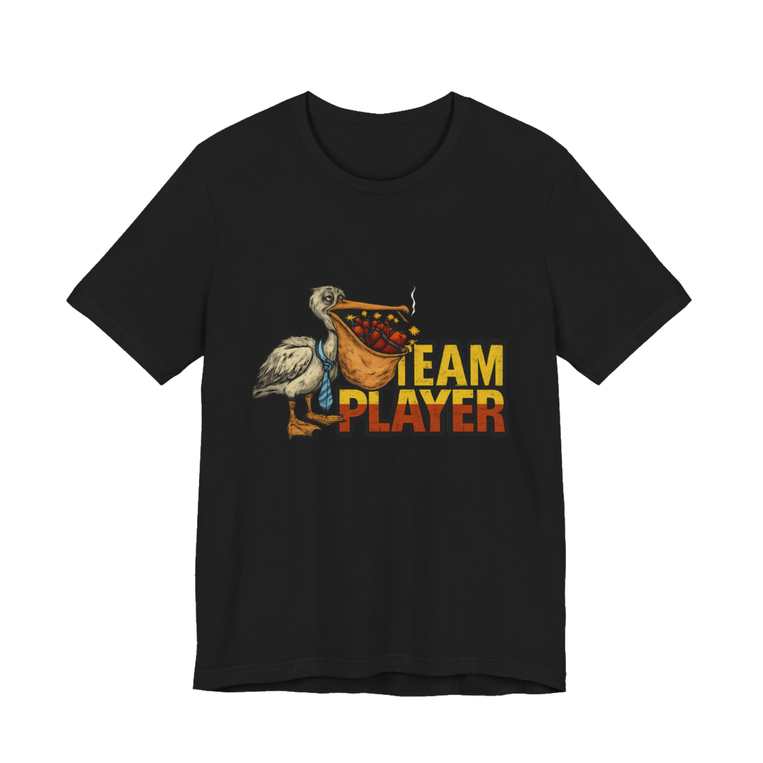 Team Player Smoking Pelican — Funny Corporate Burnout Tee