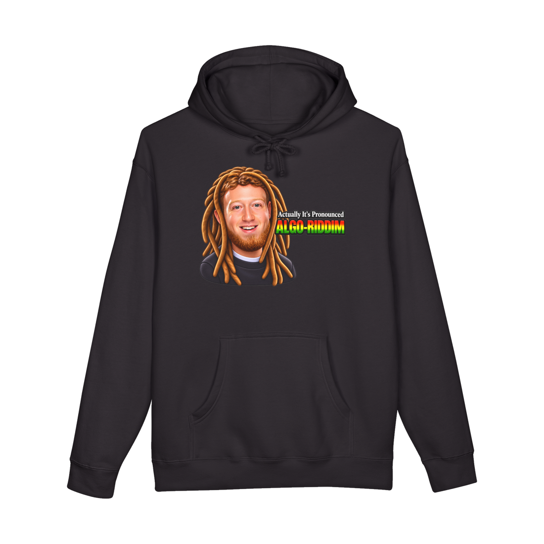 The Algo-Riddim Hoodie — Funny Mark Zuckerberg — Black