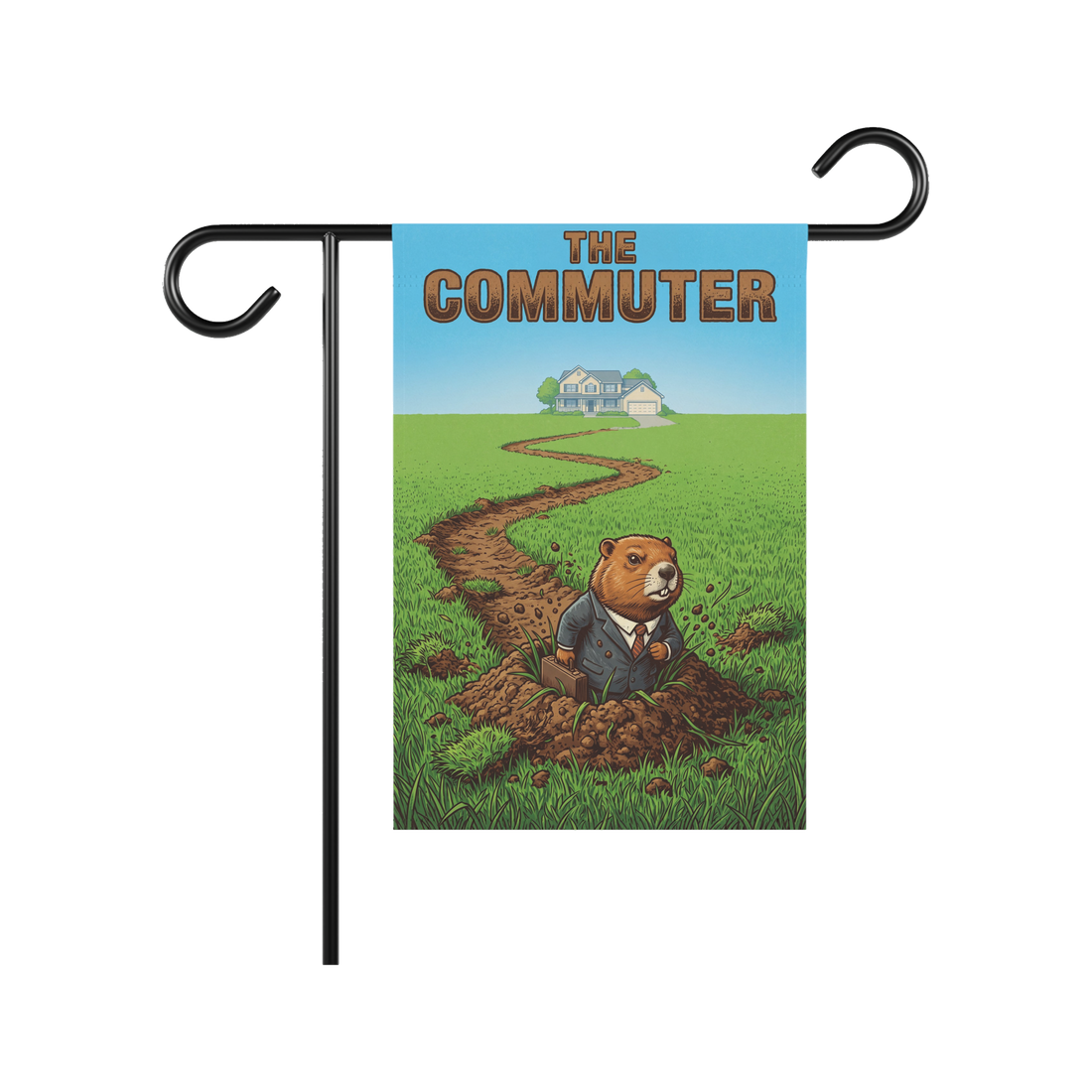 The Commuter Funny Garden Flag — Weird Yard Art