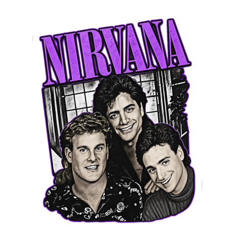 The Fathers of Grunge Sticker — 90s Sitcom Mashup — White