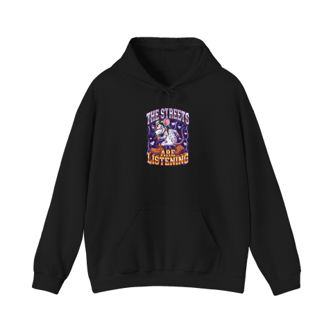 The Streets Are Listening — 90s Bootleg Ear Mouse Hoodie — Black