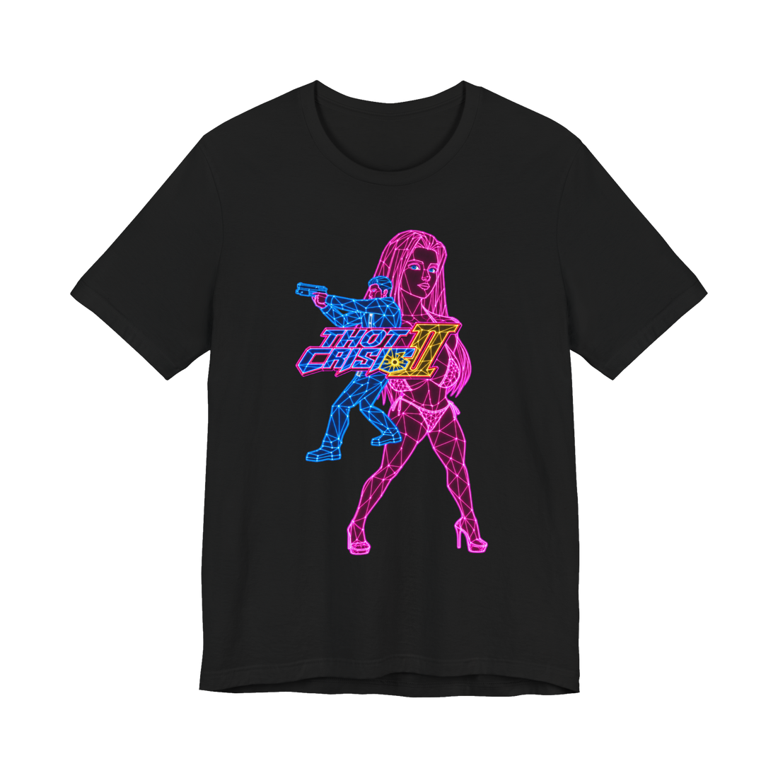 Thot Crisis II T-Shirt — Funny Parody — Black