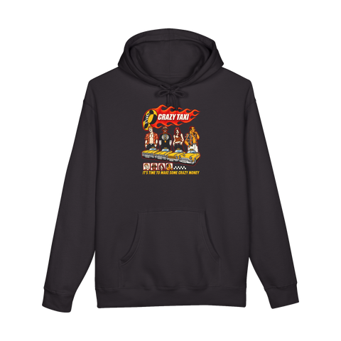 Time To Make Some Crazy Money Hoodie — Taxi Sega Arcade Retro Gaming — Black