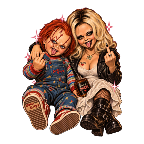 Toxic Relationship Goals Sticker — Funny Bride of Chucky — White