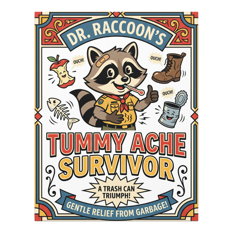 Tummy Ache Survivor — Funny Meme Canvas Wall Art