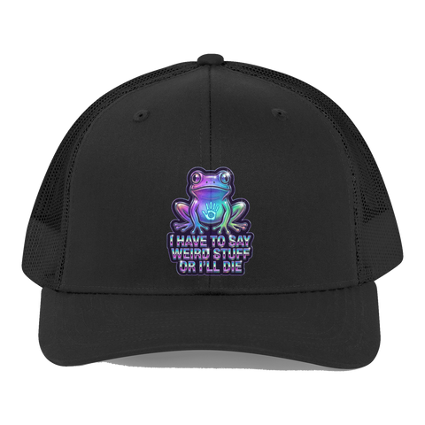 Unintelligible For My Own Safety Hat — Funny Frog Cap — Black