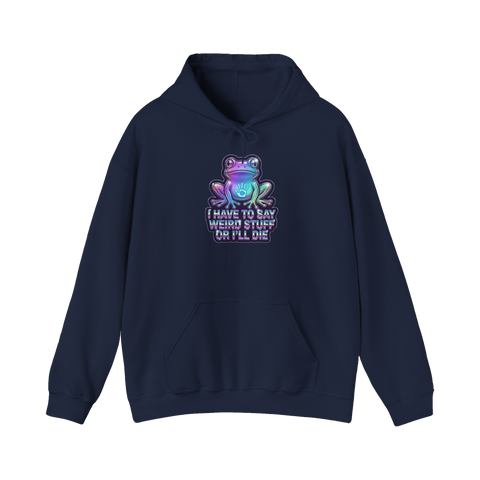 Unintelligible For My Own Safety — Surreal Frog Hoodie — Navy