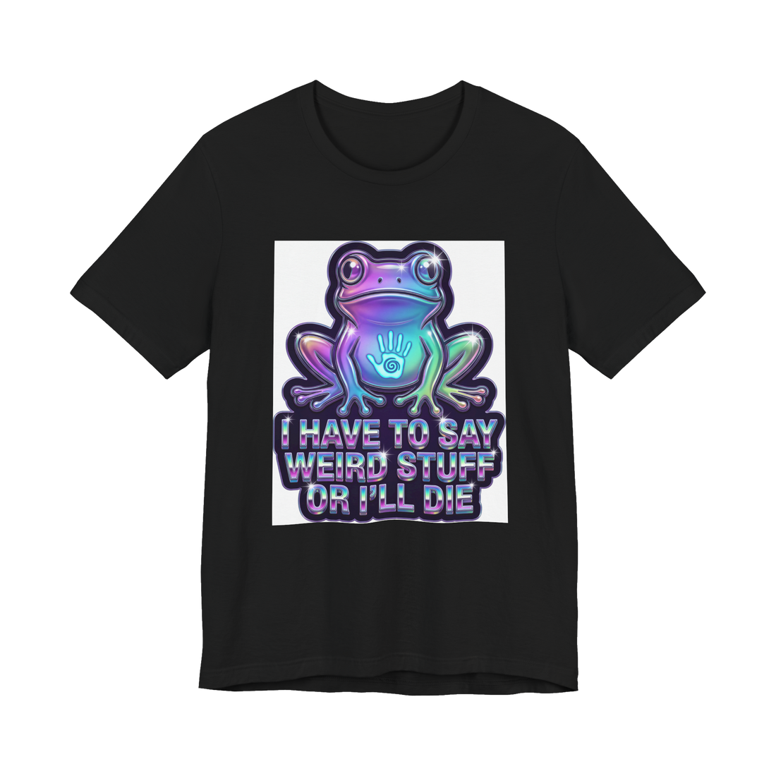 Unintelligible For My Own Safety Tee — Funny Airbrush Frog Shirt — Black