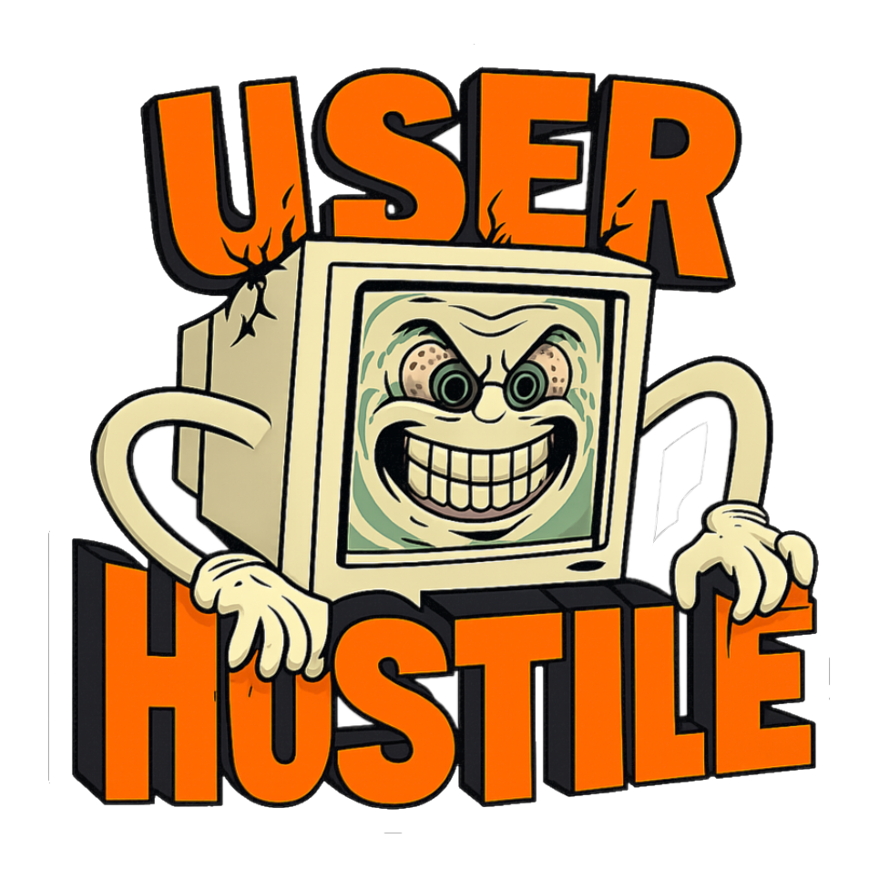 User Hostile Design — Funny Anti-Social Tech Sticker