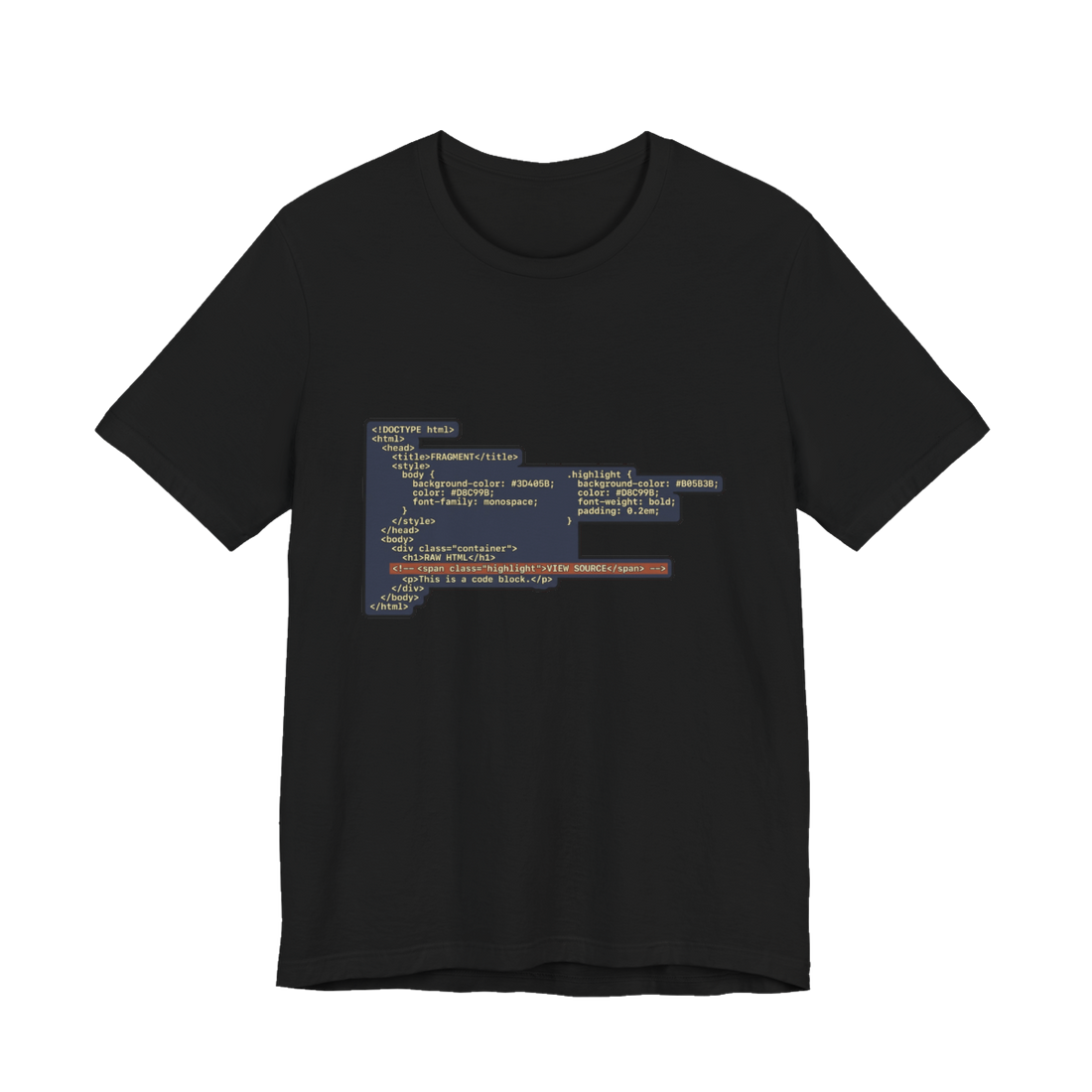 View Source T-Shirt — Funny HTML Web Developer Easter Egg Tee