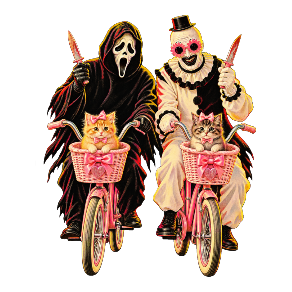 Wellness Pivot Sticker — Funny Ghostface Art the Clown — White