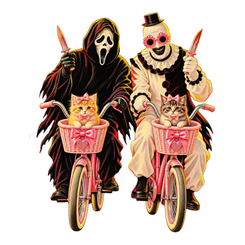 Wellness Pivot Sticker — Funny Ghostface Art the Clown — White