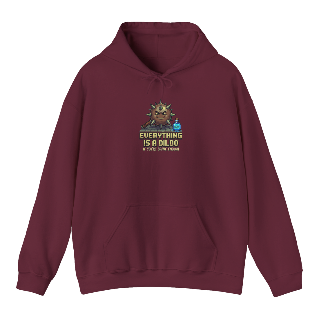 Critical Bravery — Funny Tabletop RPG Hoodie — Maroon