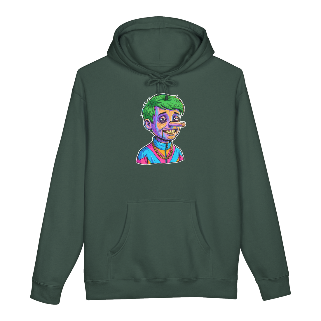 Sawed-Off Liar — Cursed Wooden Boy Hoodie — Alpine Green