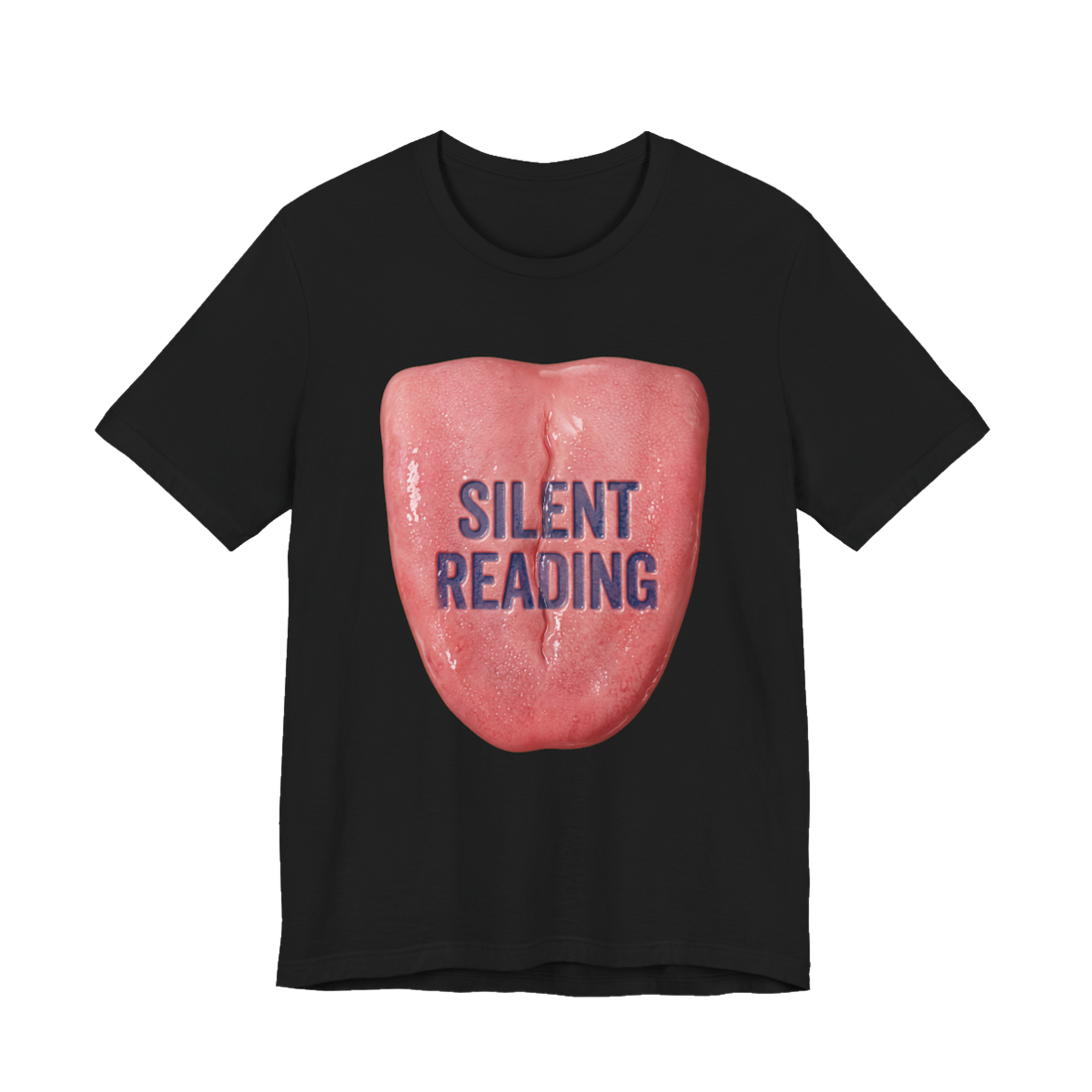 Silent Reading Flesh Wedge — T-Shirt — Black