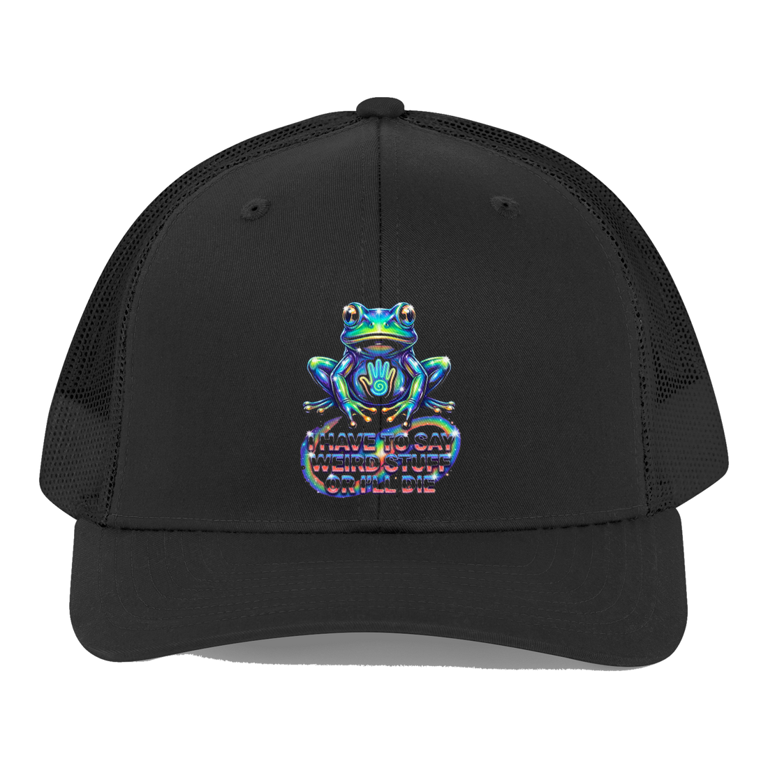 Unintelligible For My Own Safety Hat — Funny Frog Cap — Black