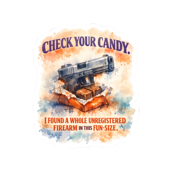 Check Their Candy Sticker — Gun in Halloween Suburban Panic Facebook