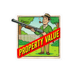 A 1950s suburban dad heavily armed to defend his freshly aerated lawn from HOA violations and stray dandelions.
