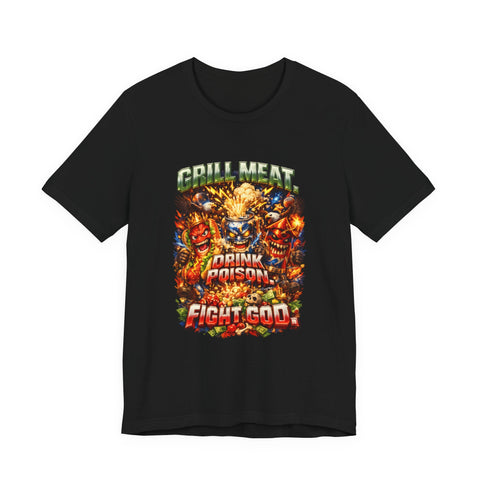 Let's All Go To The Lobby And Fight God T-Shirt — Funny Bbq Hot Dog