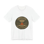 Deadpan t-shirt reading Chronically Online Disaster Response Volunteer, Incident 69420, with fake agency seal design