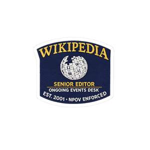 WIKIPEDIA ONGOING EVENTS DESK, SENIOR EDITOR — Sticker