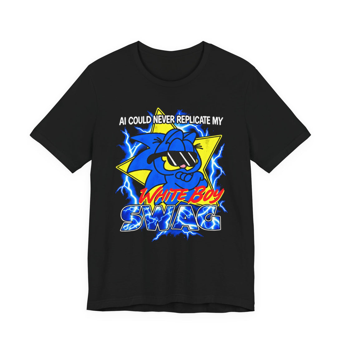 Unreplicable Swag T-Shirt — Garfield Sonic the Hedgehog Meme Bootleg