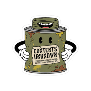 Property of D.O.D. Psychochemical Testing Division — Contents Unknown — Sticker