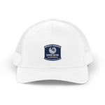 Embroidered cap reading Senior Editor, Talk Page Disputes — official-looking credential hat with Wikipedia humor design