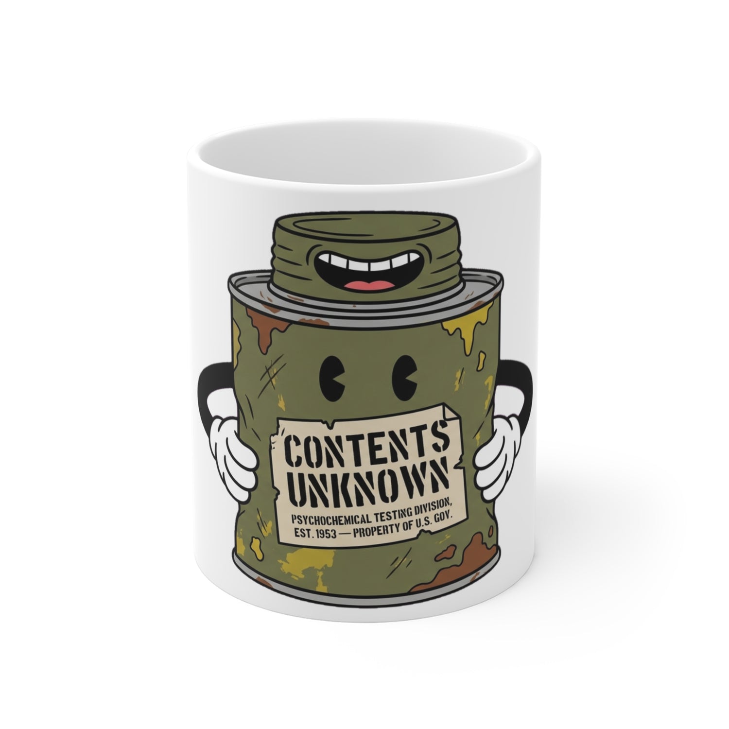 Property of D.O.D. Psychochemical Testing Division — Contents Unknown — Mug