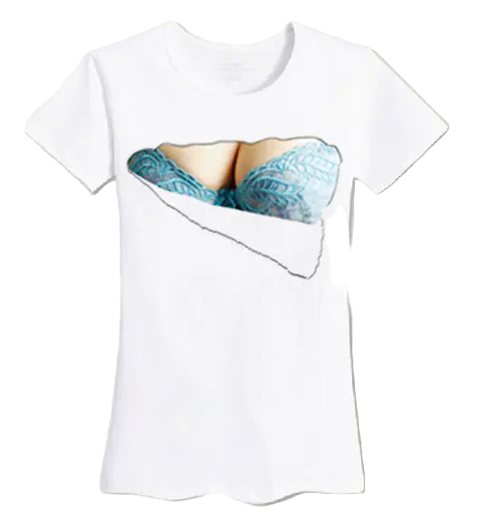 Optical Illusion Bust Tee – 3D Chest Print Prank Shirt